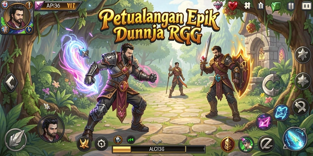 Tampilan menarik dari gameplay RPG API36 dengan karakter dan pertempuran yang mendebarkan.