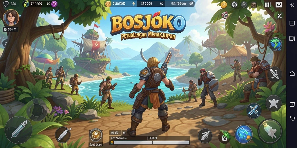Screenshot gameplay <strong>BOSJOKO</strong> menampilkan petualangan seru di dunia terbuka.