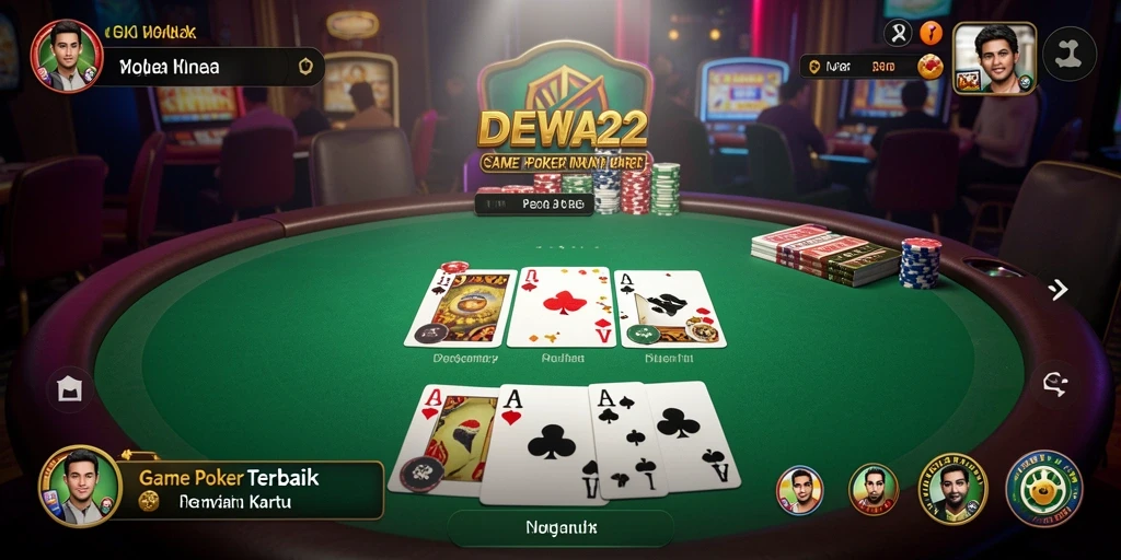 Screenshot DEWA22 menunjukkan gameplay Poker yang mendebarkan dan menarik.