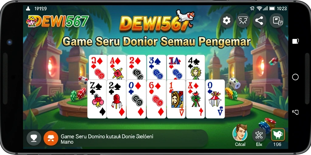 Screenshot utama DEWI567 menampilkan gameplay domino yang seru.
