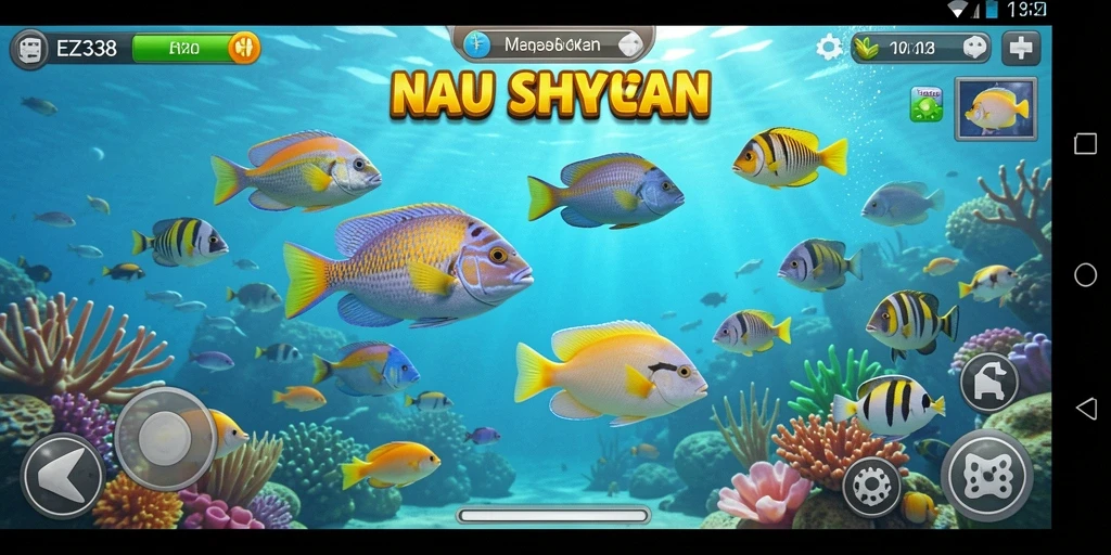Tampilan gameplay seru saat menembak ikan di EZ338.