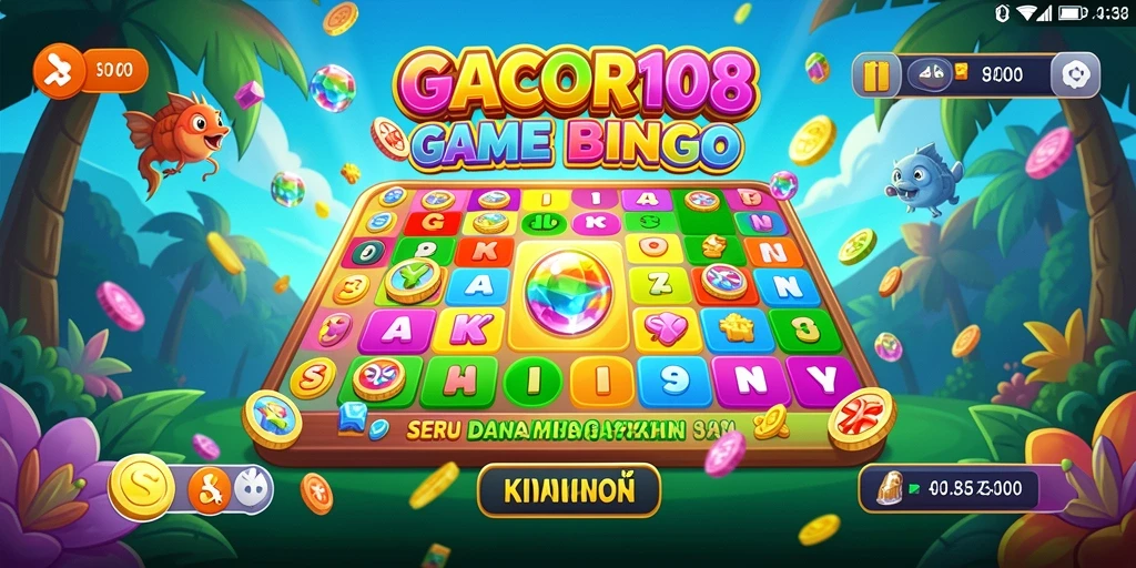 Screenshot GACOR108 menunjukkan gameplay seru bingo.