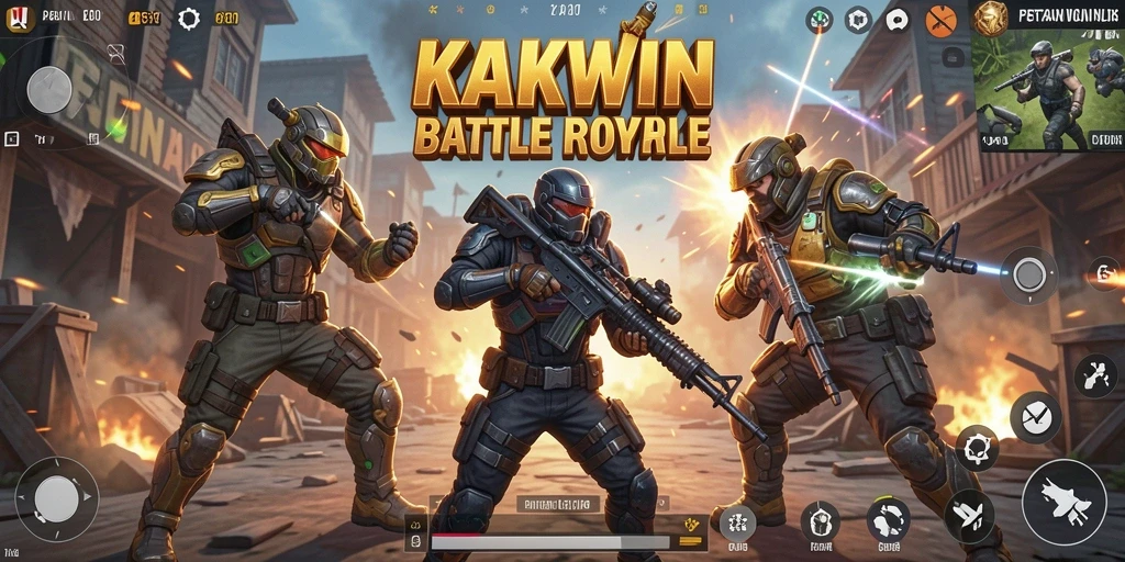 Tangkapan layar KAKWIN menunjukkan aksi pertempuran yang mendebarkan dalam permainan Battle Royale.