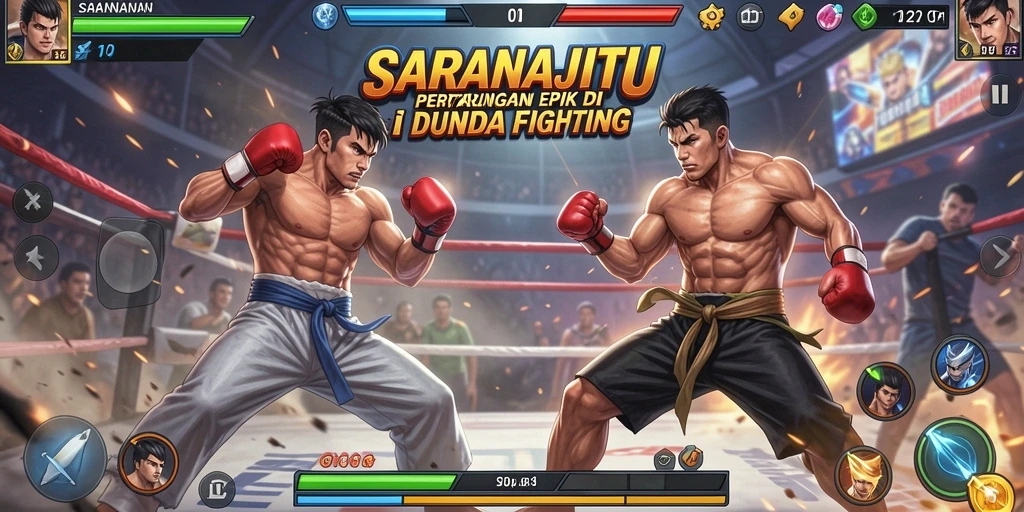 Tampilan menarik dari pertarungan karakter di SARANAJITU.