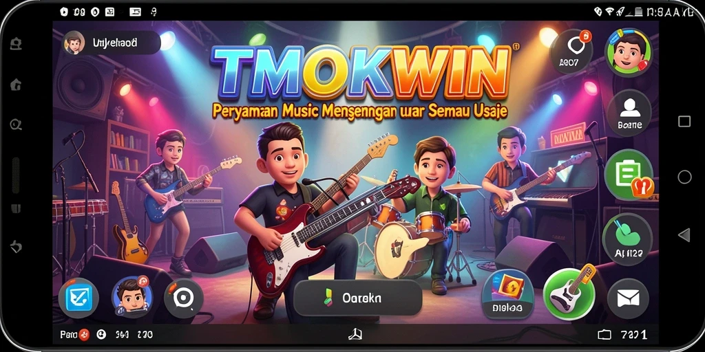 Screenshot gameplay TMOKWIN menampilkan keseruan bermain musik.